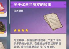原神关于你与兰那罗的故事怎么用道具兑换方法